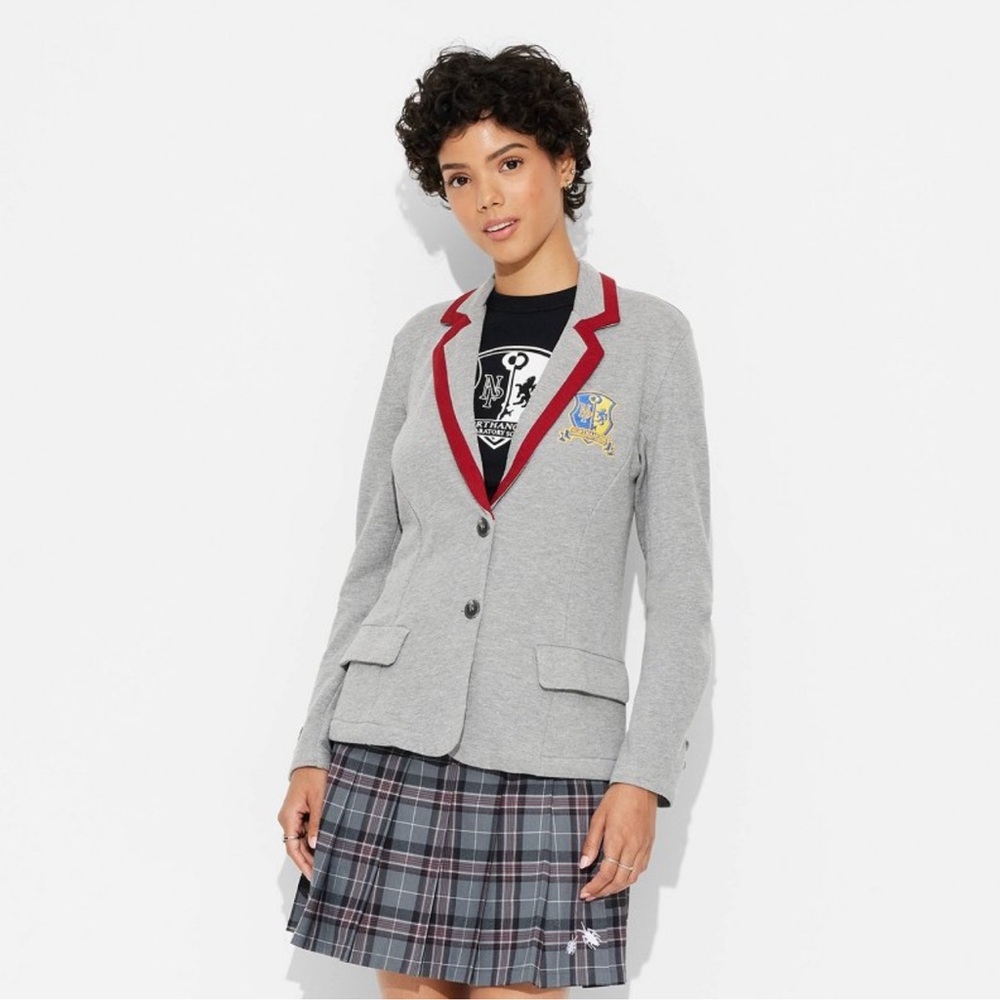 Women's Beetlejuice Astrid Graphic Blazer - Heather Gray M
